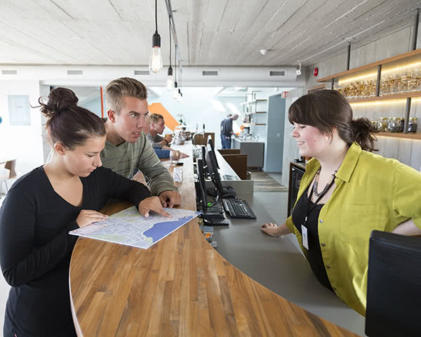 Gruppenfahrt Loft Hostel Reykjavík- Rezeption