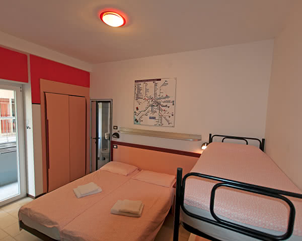 Jugendhotel Rimini- Zimmerbeispiel Jugendhotel Rimini