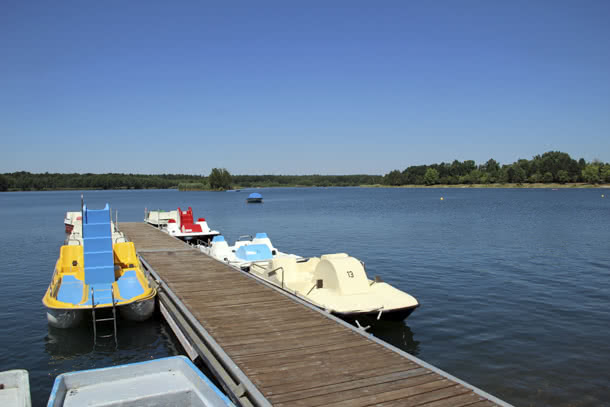 Tretbootfahren auf dem Kiebitzer See