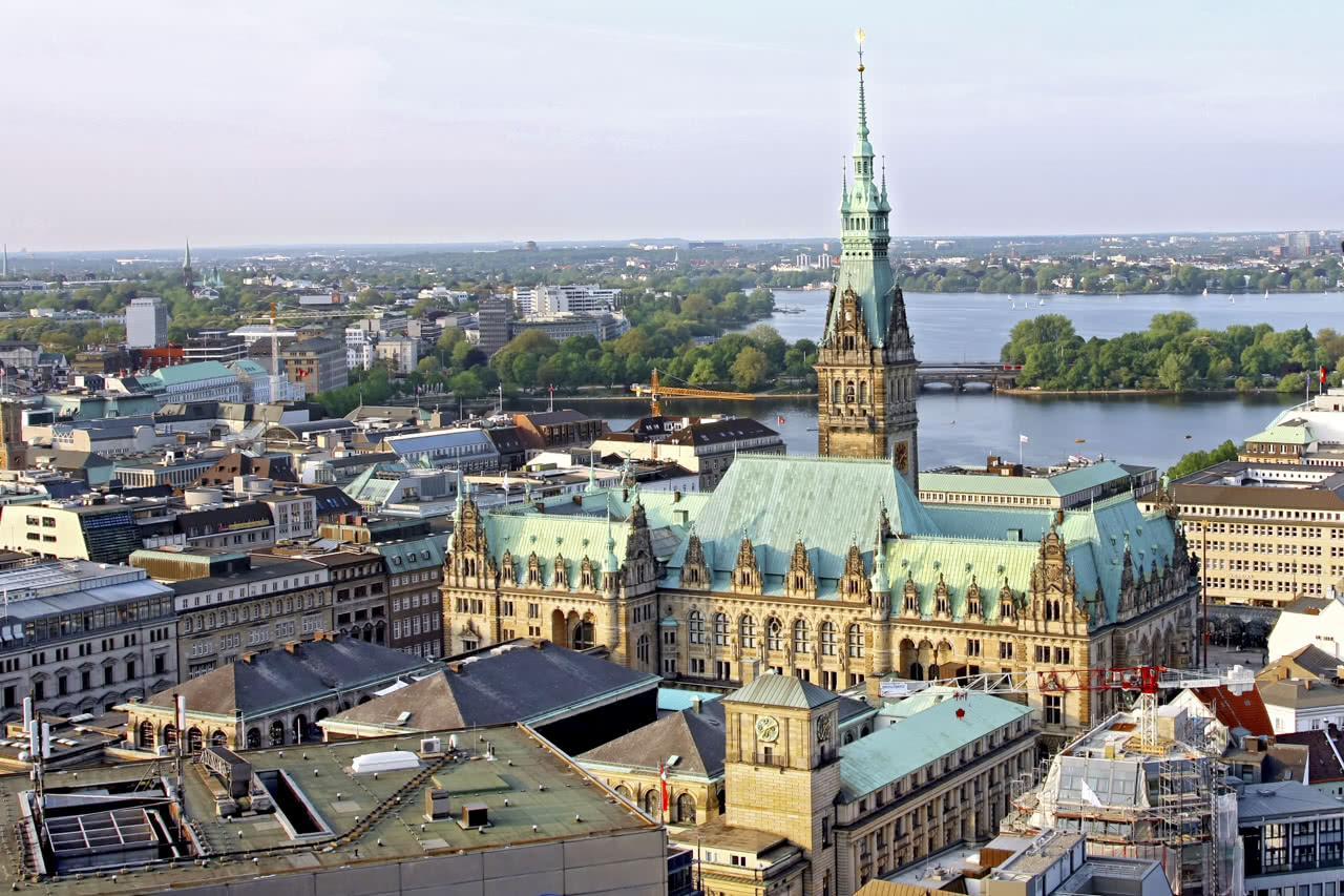 Blick auf das Hamburger Rathaus