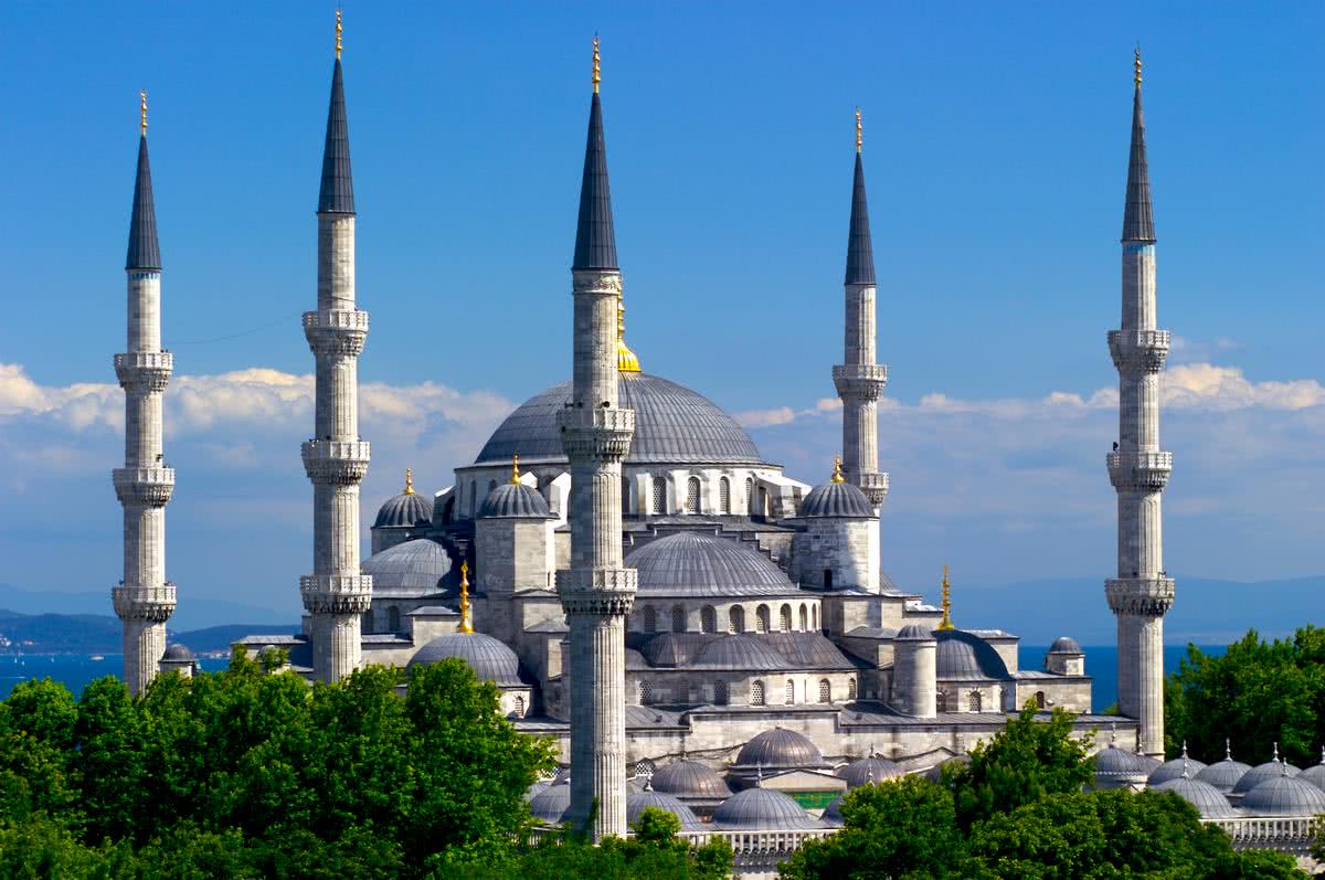 Blick auf die Blaue Moschee in Istanbul
